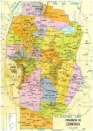 mapa de provincia de Cordoba